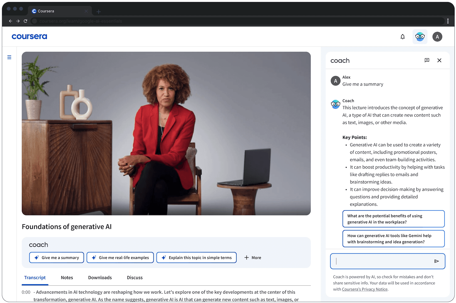 Coursera coach