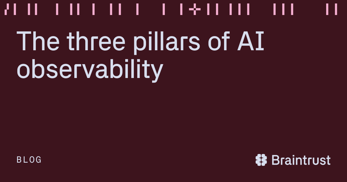 The three pillars of AI observability - Blog - Braintrust